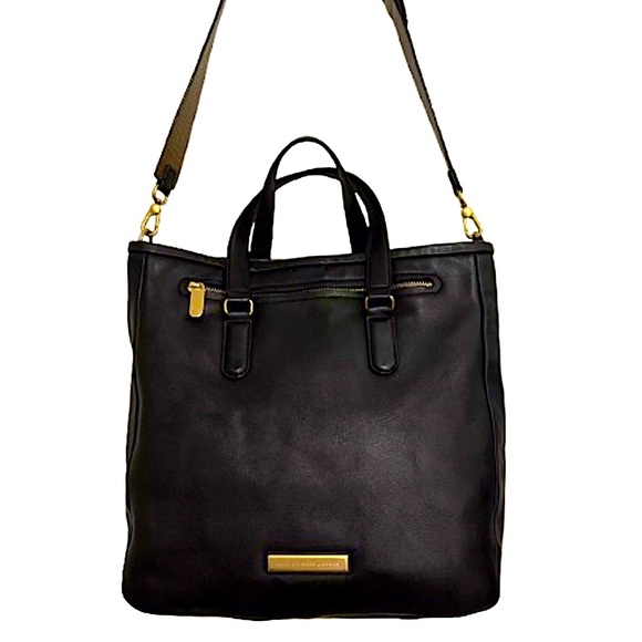 MARC JACOBS Luna Black Leather Top Handle Crossbody Tote Gold Hardware LIKE NEW - Picture 11 of 16
